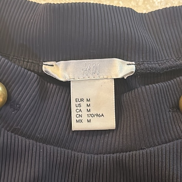 H&M Body Con Dress Button Detail Navy Womens Sz m - Picture 6 of 8